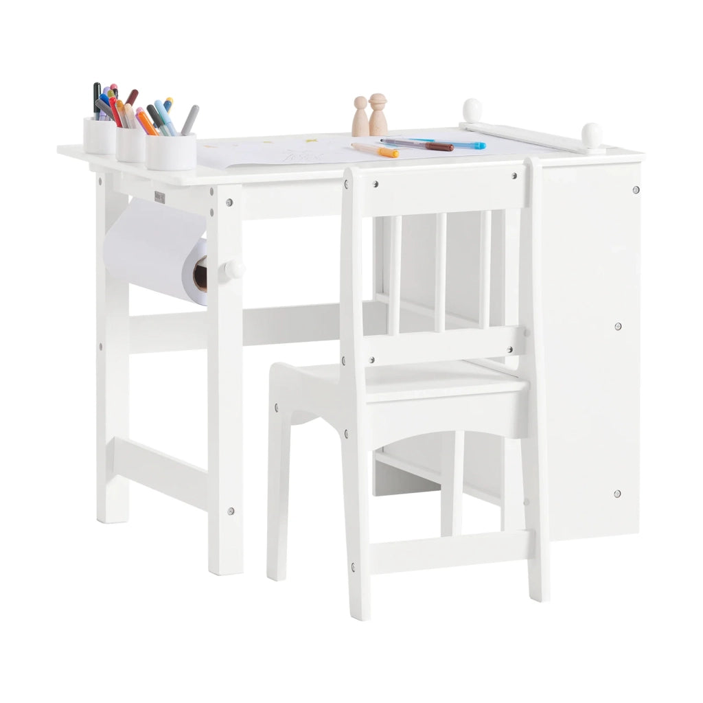 Tavolo Per Bambini Con Una Sedia Set Mobili Per Bambini Tavolo Da Dipingere Per Bambini Bianco KMB60-W