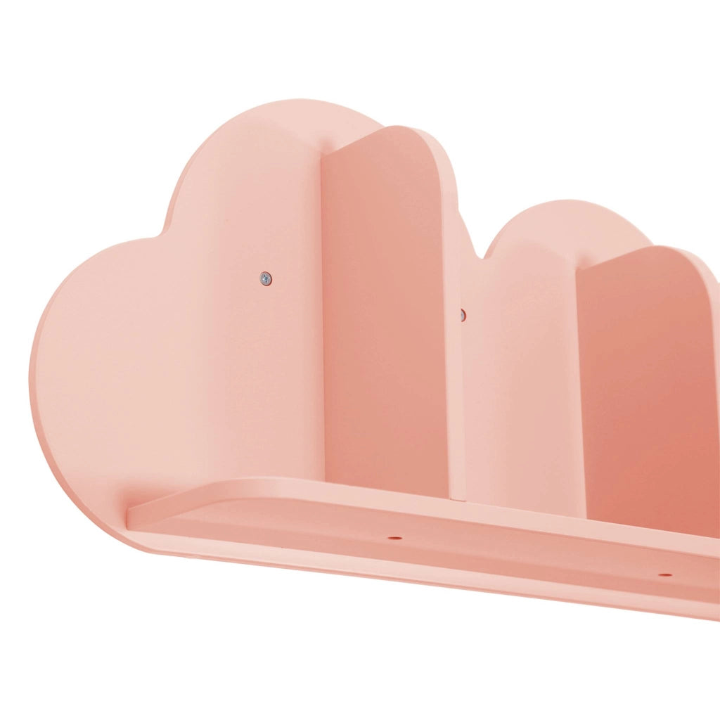Mensole da parete nuvole per la cameretta dei bambini, set di 3, rosa