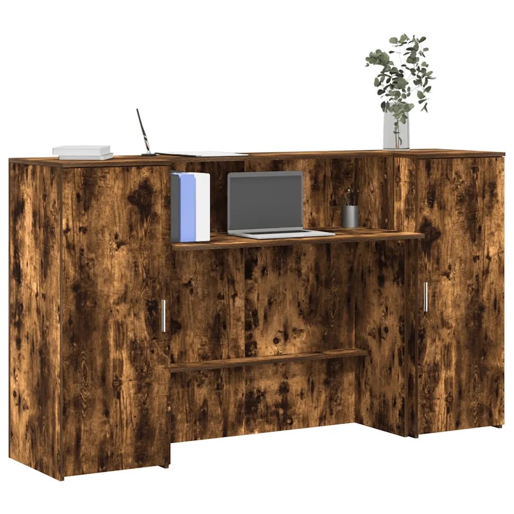 Banco Reception Rovere Fumo 180x50x103,5cm in Legno Multistrato 3324209