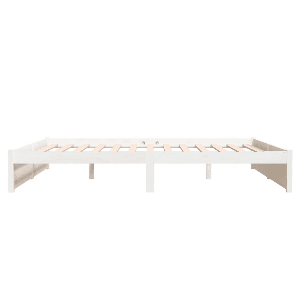 Giroletto-Struttura Letto Bianco in Legno Massello 180x200 cm Super King 846279