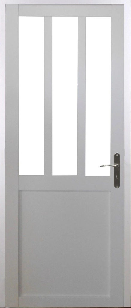 Blocco porta officina rivestito di bianco Larghezza 83 Larghezza Spingitore sinistro