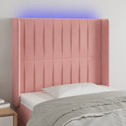Testiera a LED-Testata con LED rosa 83x16x118/128 cm in Velluto 697523