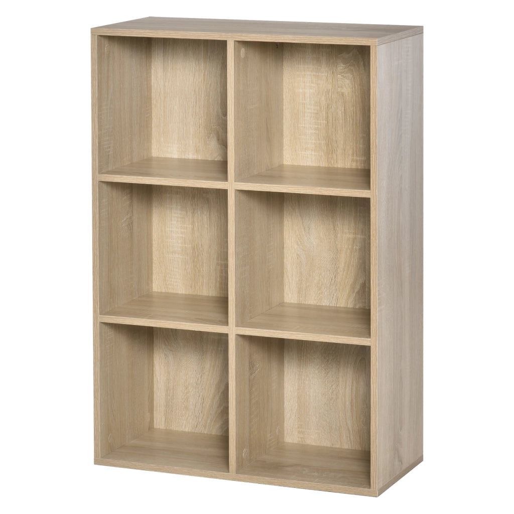 Libreria 3 Livelli con 6 Cubi ¨C Minimal ¨C Legno Rovere 65,5x30x97,5 cm