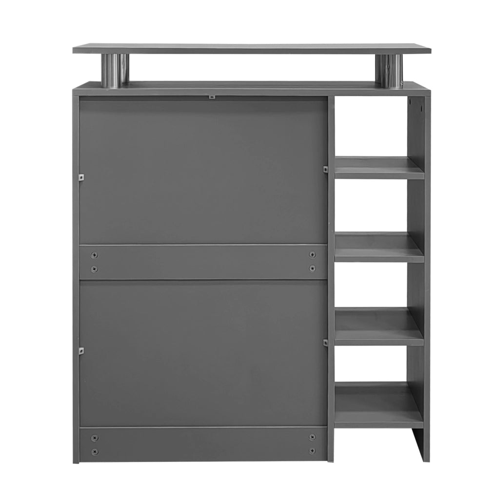 Set ingresso con specchio e scarpiera 80x25x96;5 cm in truciolare grigio