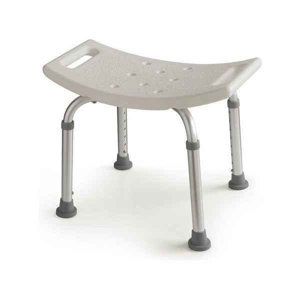 Sgabello bagno gedy 107202 friend regolabile h.40-58 cm bianco e silve
