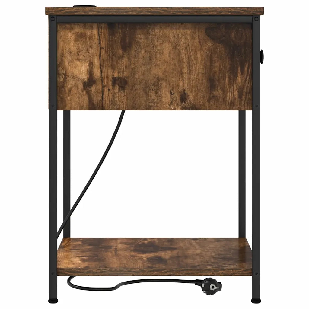 Comodino | Armadio da Notte | Mobiletto da notte Rovere fum¨¦ 42 x 41 x 56 cm Legno multistrato