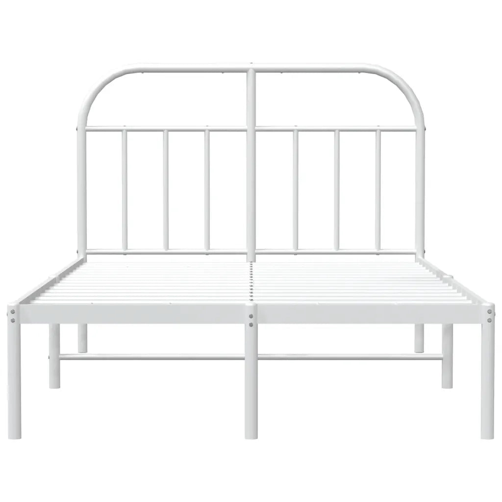 Giroletto con Testiera-Struttura Letto con testiera in Metallo Bianco 120x200 cm 608661