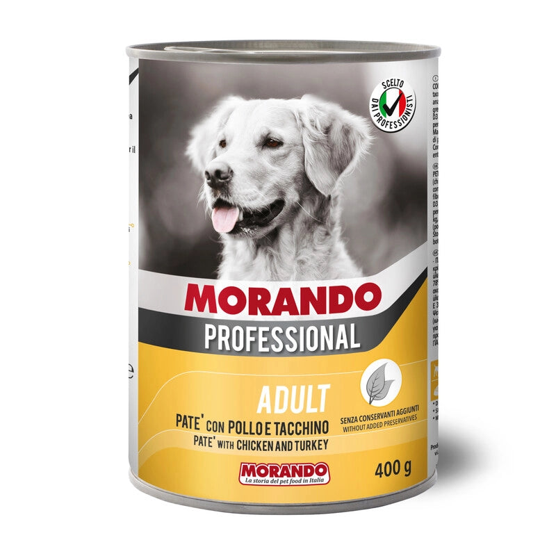 CIBO CANE MORANDO LATT  400 G PAT POLLO TACCH- 24,0 pz