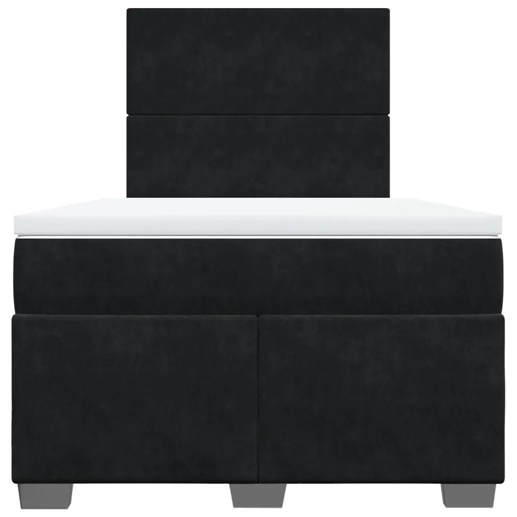 Giroletto a Molle con Materasso Nero 120x190 cm in Velluto