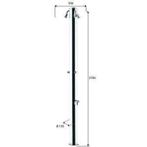 Doccia da Giardino Tripla 3 Temporizzatori e Lavapiedi ATI Docce MUL-3P Inox Anodizzato