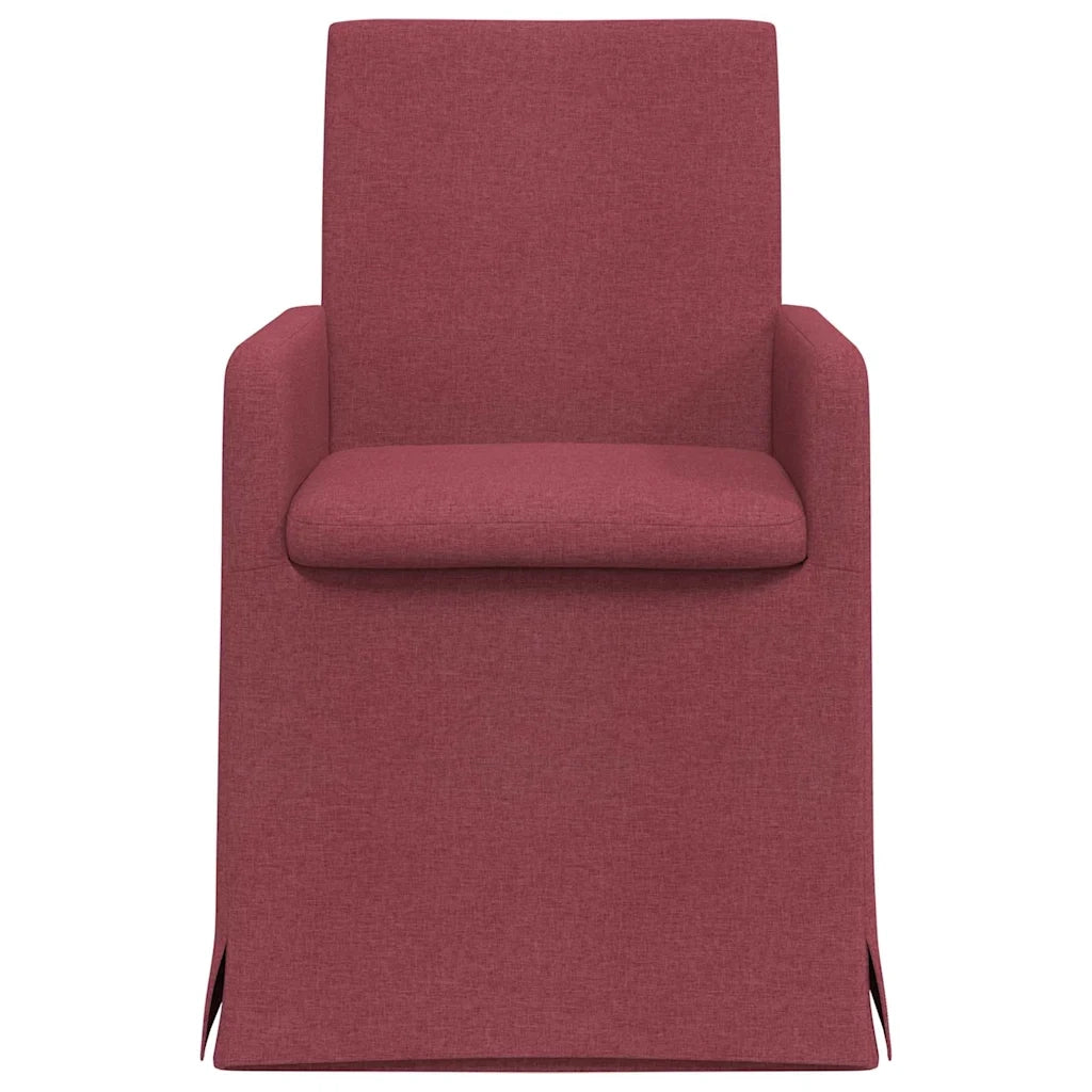 Sedie da pranzo 2 pz | Sedie da cucina Rosso vino 57 x 67 x 95 cm Tessuto