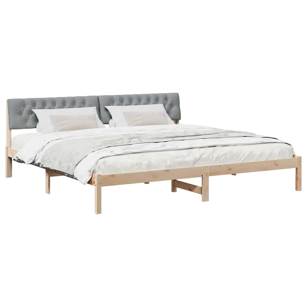 Struttura del Letto Marrone e grigio chiaro 200 x 200 cm 3394338
