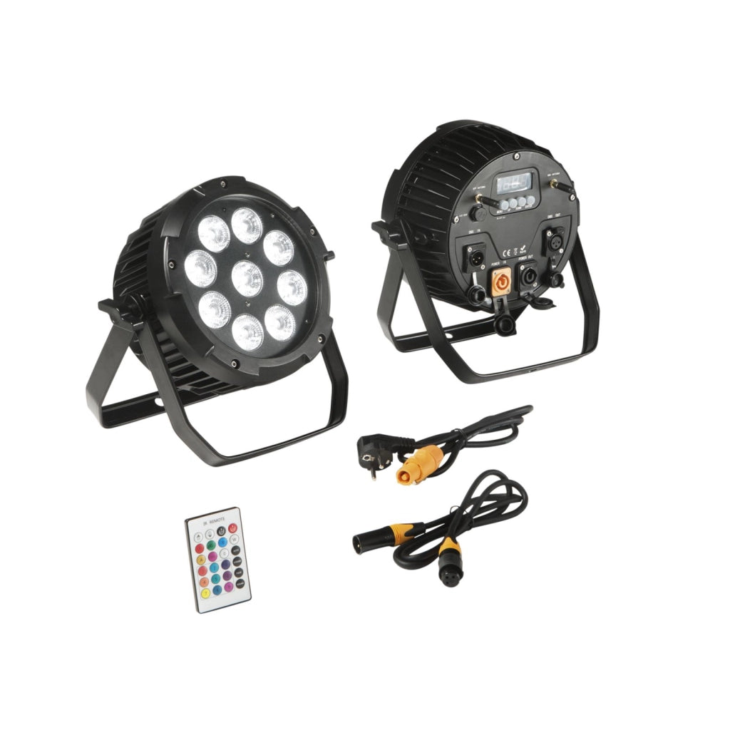 PROIETTORE LED SHOW RICARICABILE 162W RGBW+UV Wi-Fi IP65 28X11,5XX29CM