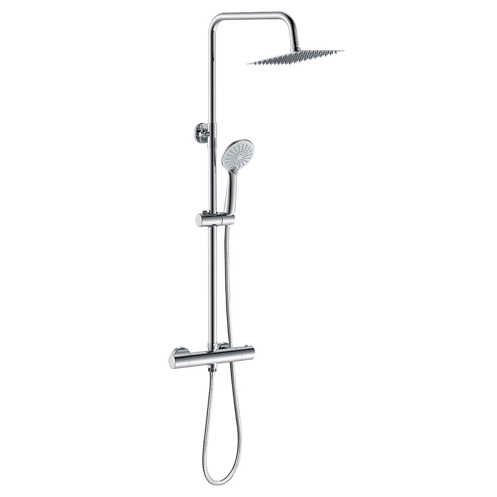 AICA ITALY Colonne Doccia Termostatiche, Set Doccia con Termostato, Soffione e Doccino, Cromo