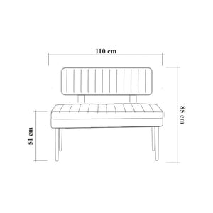 Salento, Panca Peso Supportato 150 kg, 110x40x85h cm Marrone Noce
