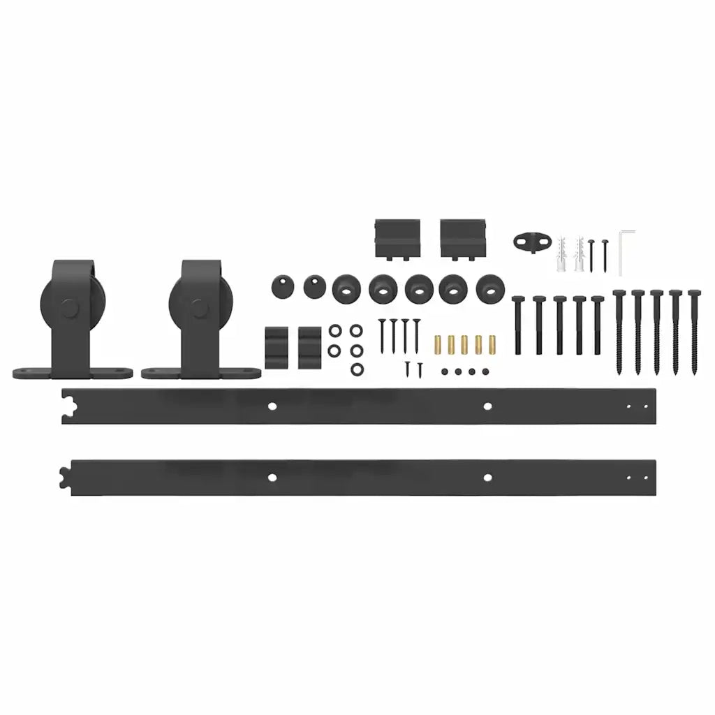 Kit di Binari per Porte Scorrevoli 152,5 cm Acciaio Nero CFW9964183