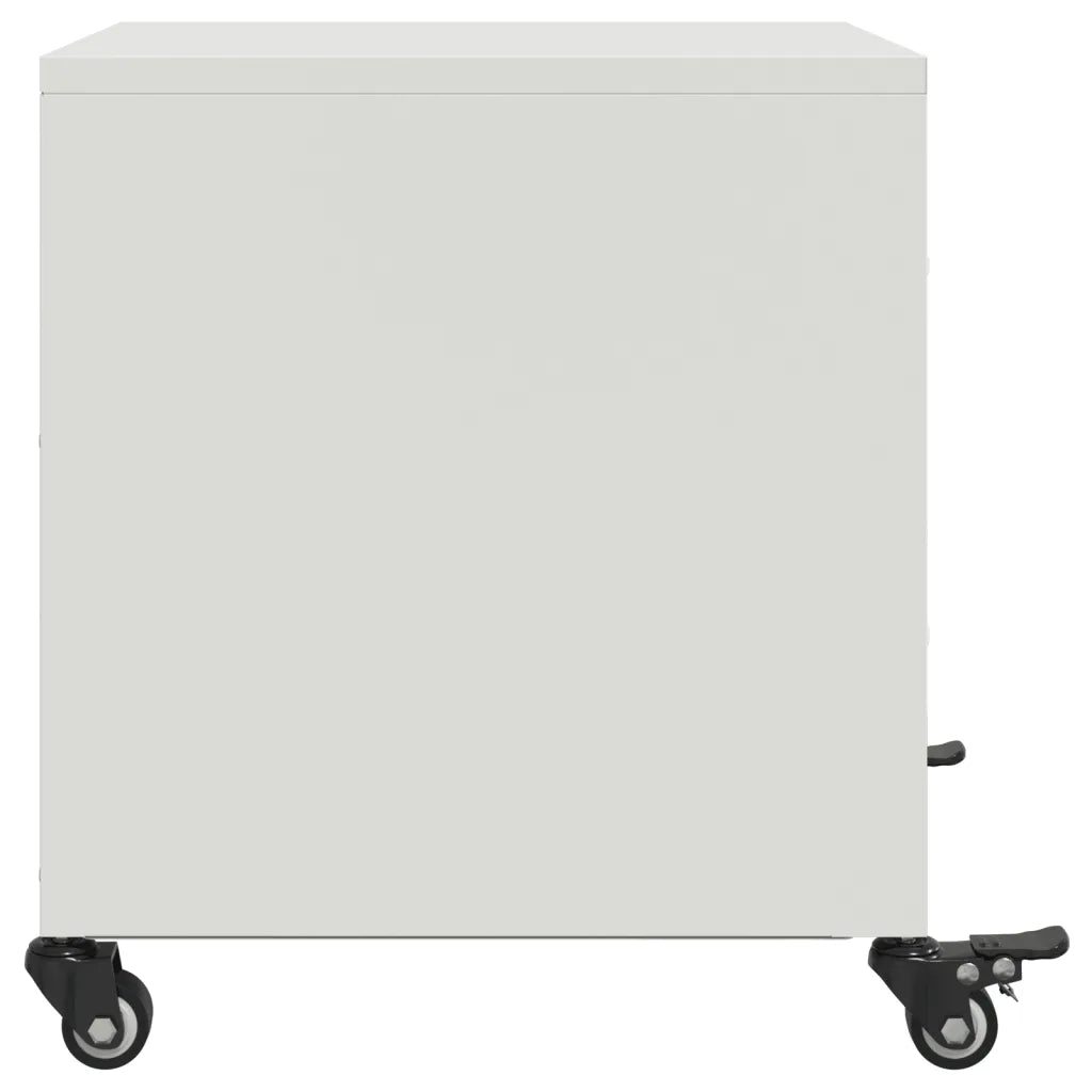 Comodino-Tavolino da notte Bianco 36x39x43,5 cm in Acciaio 420855