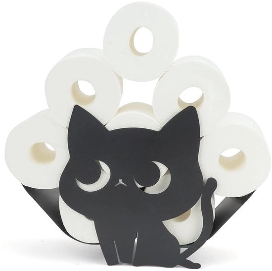 Toilette in metallo nero, TIE-DailyNec disegno gatto toilette in stile libero, posizionamento verticale senza fori per bagno e cucina