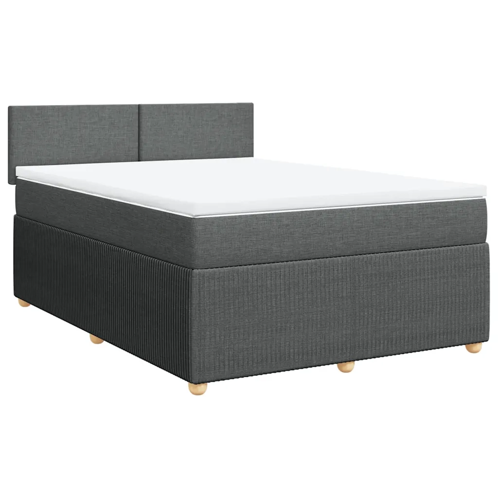 Giroletto a Molle con Materasso Grigio Scuro 140x190 cm Tessuto 3289745