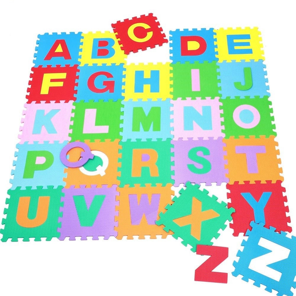 Trade Shop - Tappeto Puzzle Per Bambini Set 60 Pz Gioco Tappetino Lettere Alfabeto Gomma -