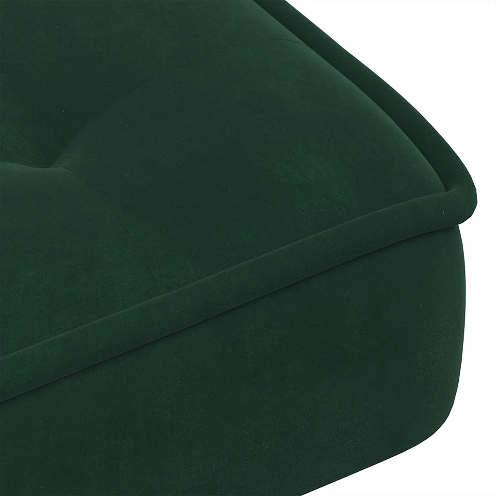 Divano Sedia-Poltrona Relax con Poggiapiedi Verde Scuro in Velluto 403774