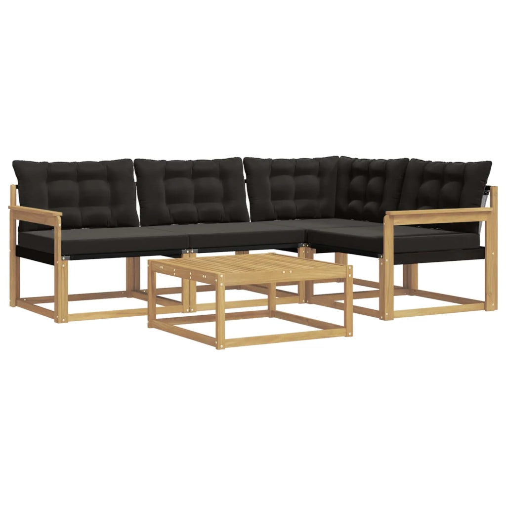 Set di divani da esterno 5 pcs Bianco e Nero 79 x 79 x 37 cm