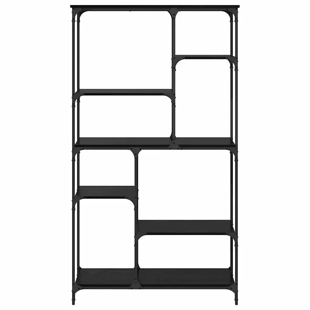 Libreria-Scaffale per Libri-Mobile di Stoccaggio Rovere Nero 99 x 35,5 x 176 cm Legno multistrato