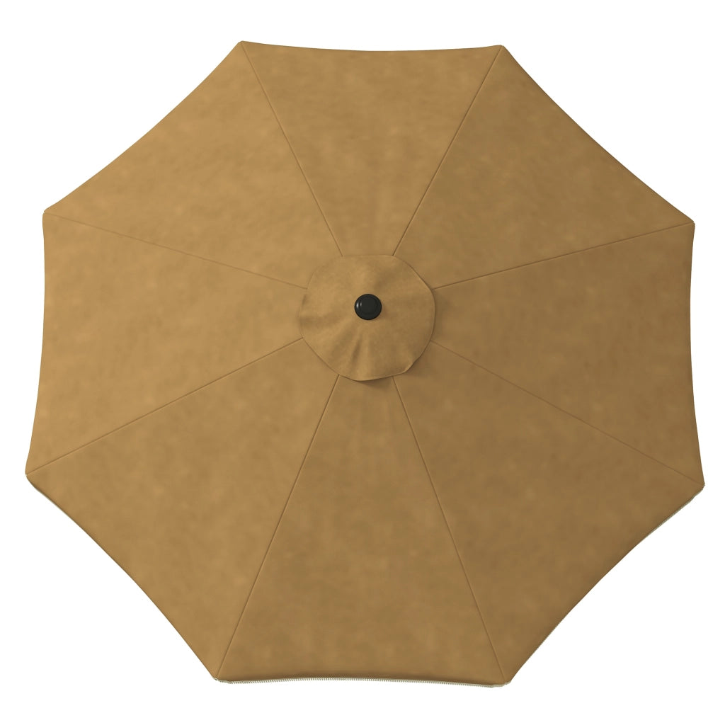 Ombrellone da patio diametro 265 cm con frange inclinabile 8 costole resistente ideale per giardino e balcone colore khaki
