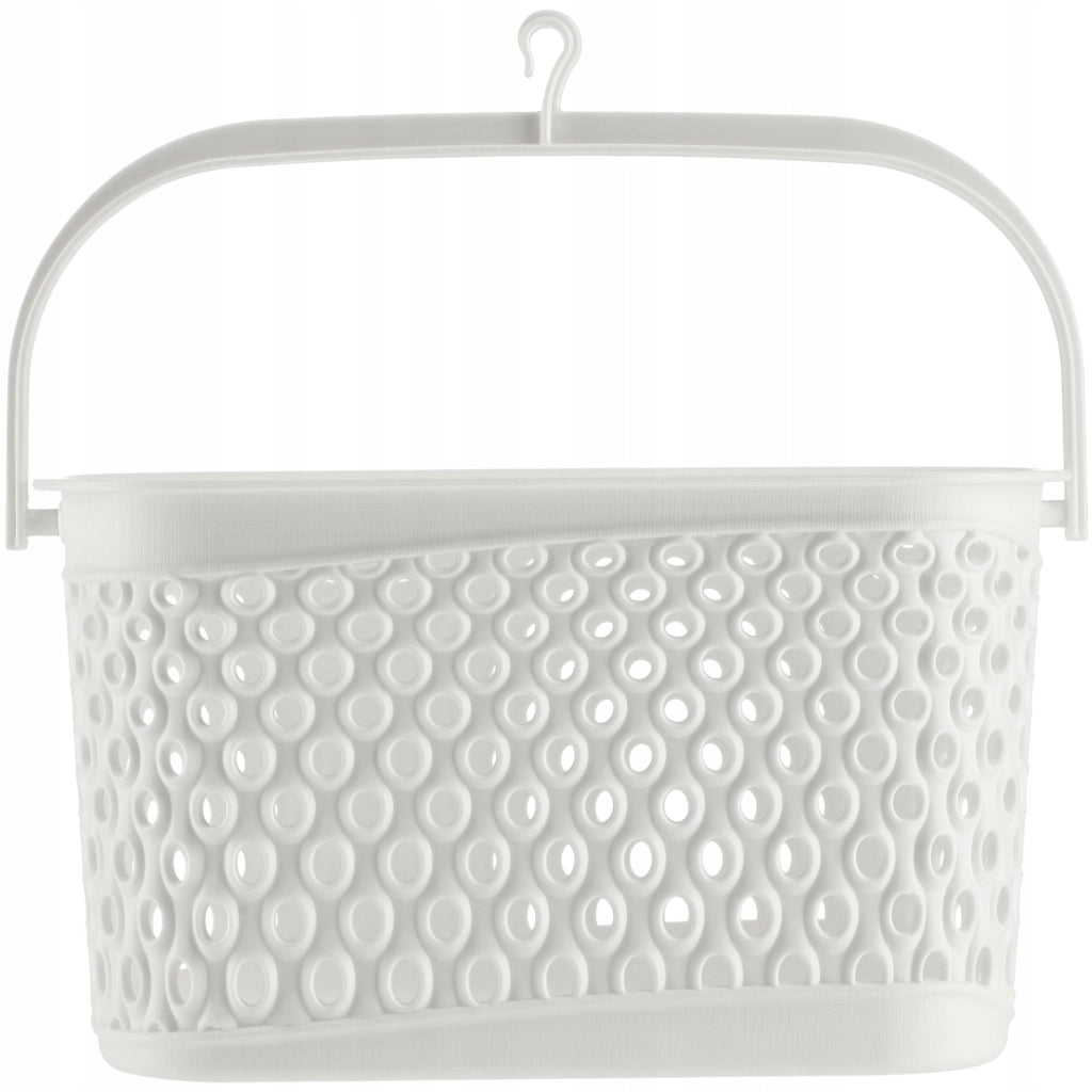 Cestino sospeso KADAX per mollette, rettangolare, bianco