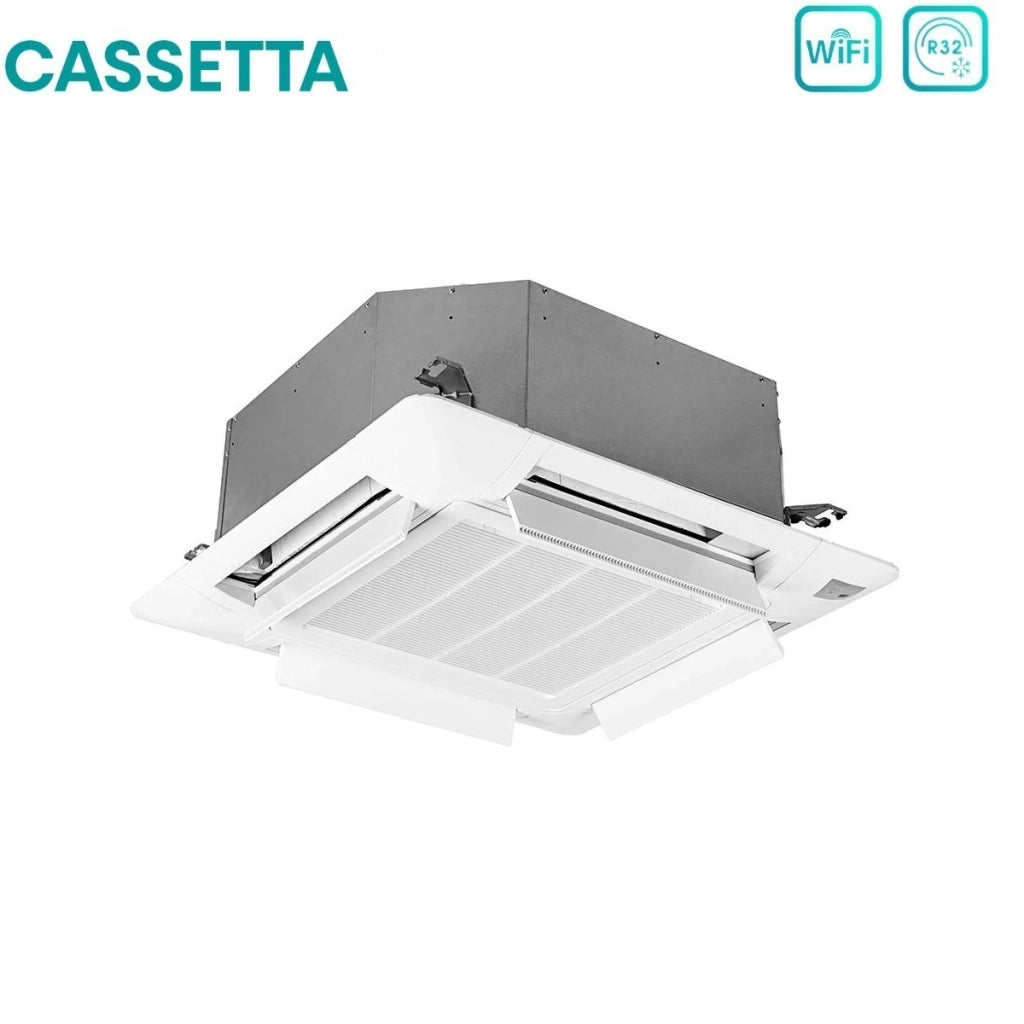 Climatizzatore Condizionatore Hisense Dual Split Inverter a Cassetta 12+12 con 2AMW52U4RXC R-32 Wi-Fi Optional 12000+12000 con Telecomando e Pannello Incluso