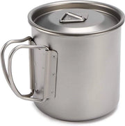 Tazza da Picnic da Esterno - Bicchiere in Titanio Ultraleggero con Manico Ripiegabile 750 ml