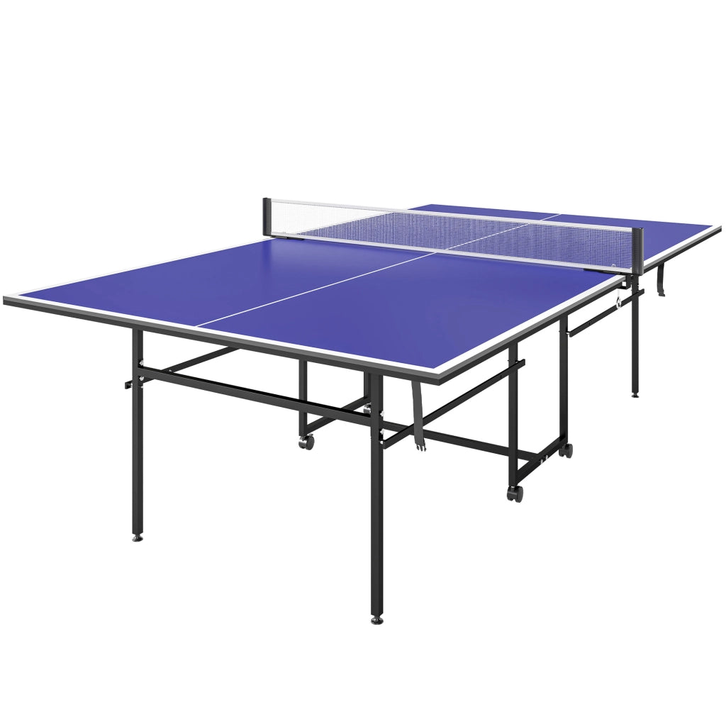 Tavolo da ping pong pieghevole ¨C zephmum ¨C 274x152,5x76 cm, blu, metallo