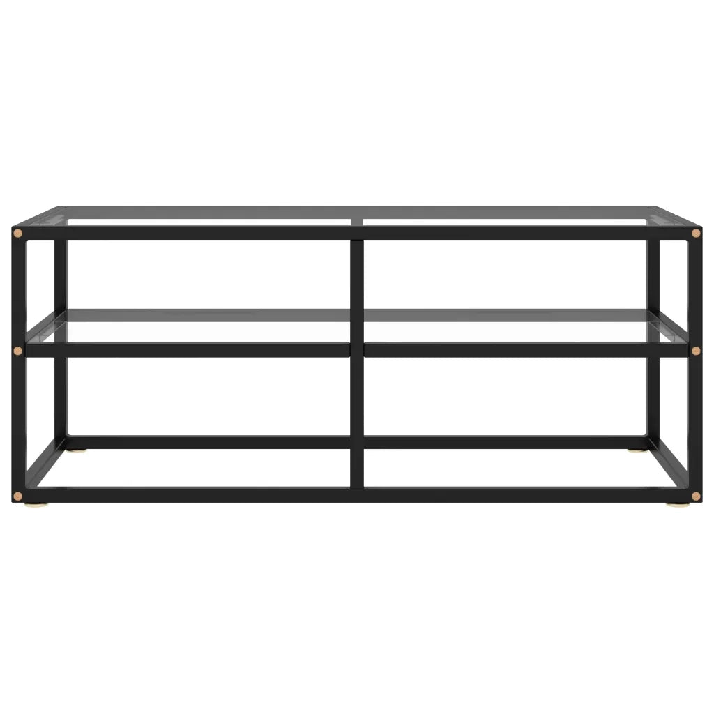 Mobile TV Nero con Vetro Temperato 100x40x40 cm 322855