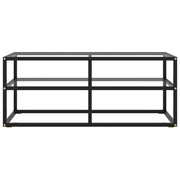 Mobile TV Nero con Vetro Temperato 100x40x40 cm 322855
