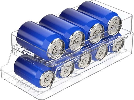 Contenitore per Bottiglie Rotolanti - Organizzatore per Cane di Soda - Cassetti Stivale - 2 Livelli contenitore per Cane di Drank - Organizzatore per Cane di Drank - Contenitore in Plastica trasparente per Ingresso di Alimenti in Scatola
