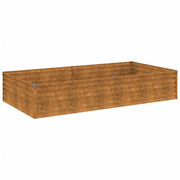 Fioriera rialzata per piante fiori patio giardino 195 x 100 x 36 cm acciaio corten marrone 02_0039387