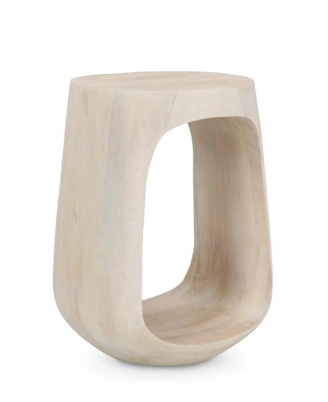Tavolino Ø 33x45 cm Caffè White in Legno Naturale