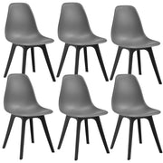 [en.casa] Sedie per Sala da Pranzo Design 83 x 54 x 48 cm Set di 6 Pezzi Plastica Grigio/Nero