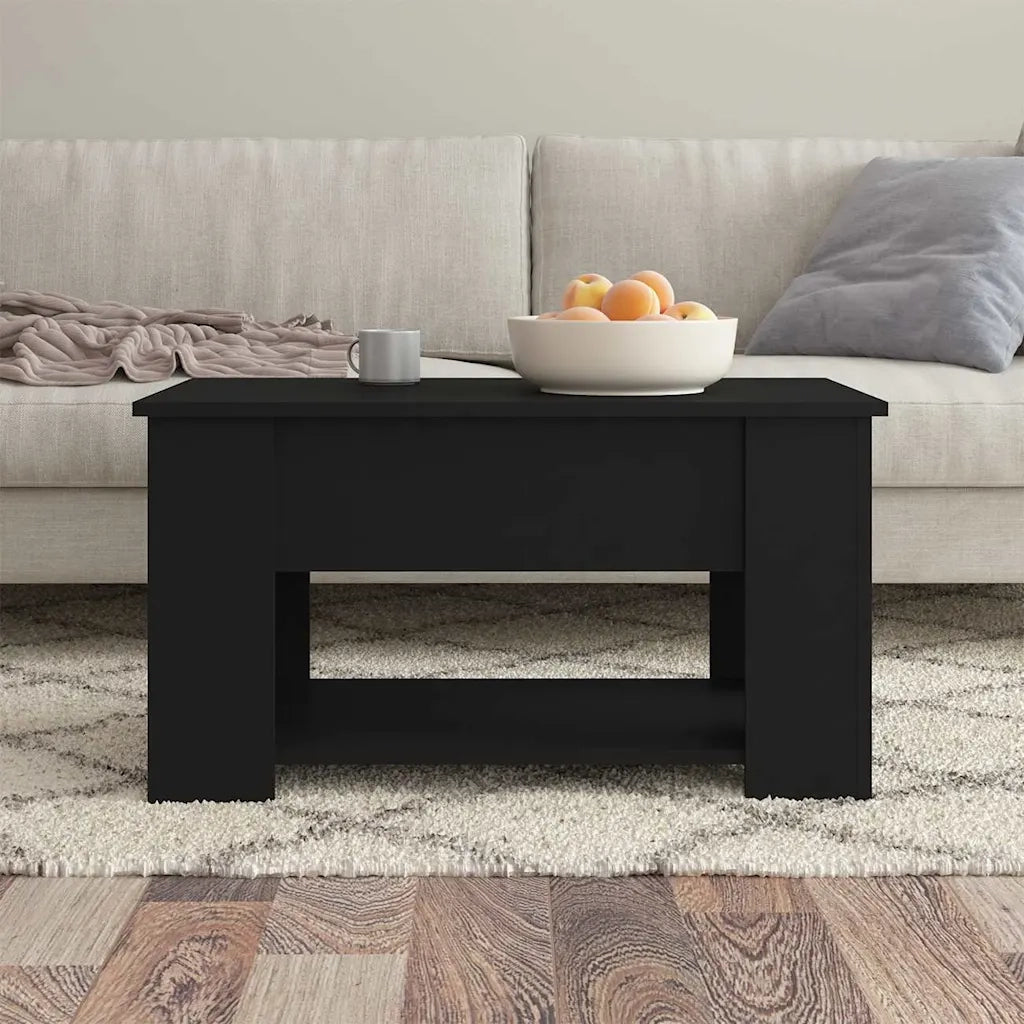 Tavolino da Salotto Nero 79x49x41 cm in Legno Multistrato 809711