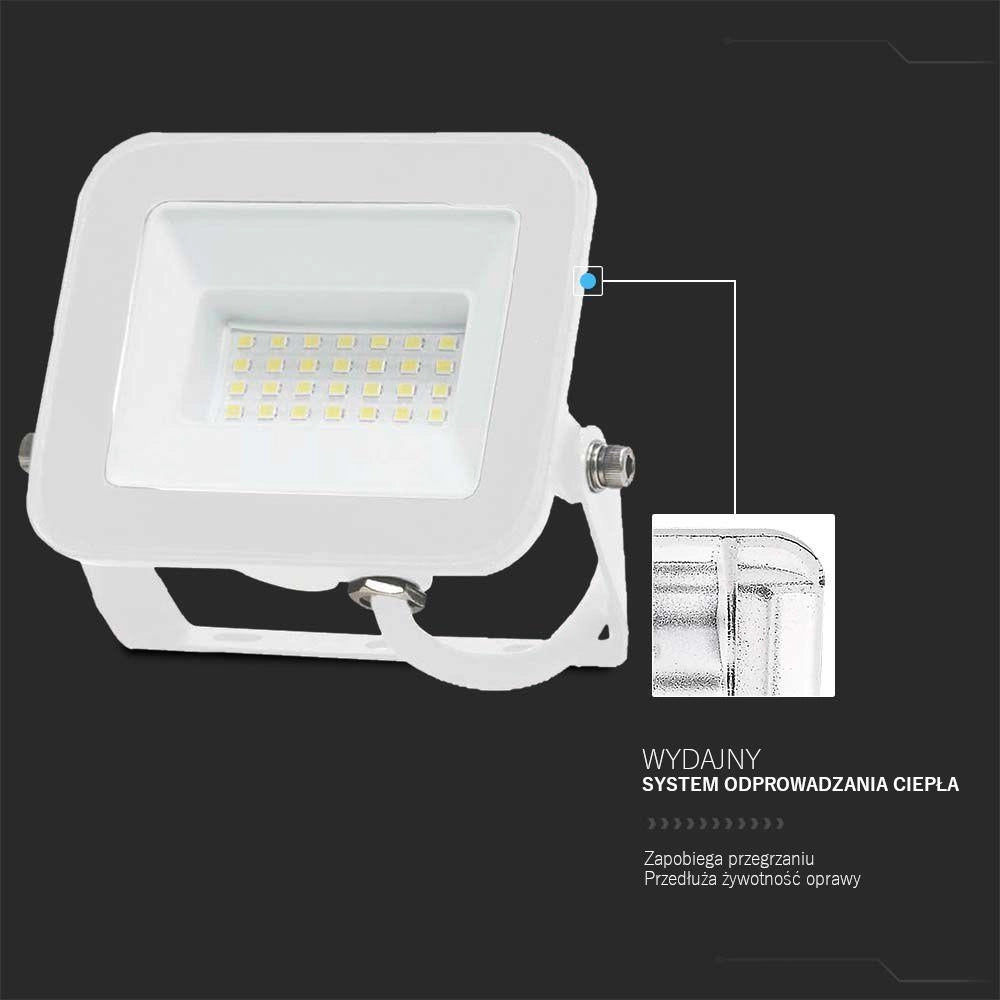 Faro LED V-TAC 30W Samsung 6500K 2505lm IP65 bianco