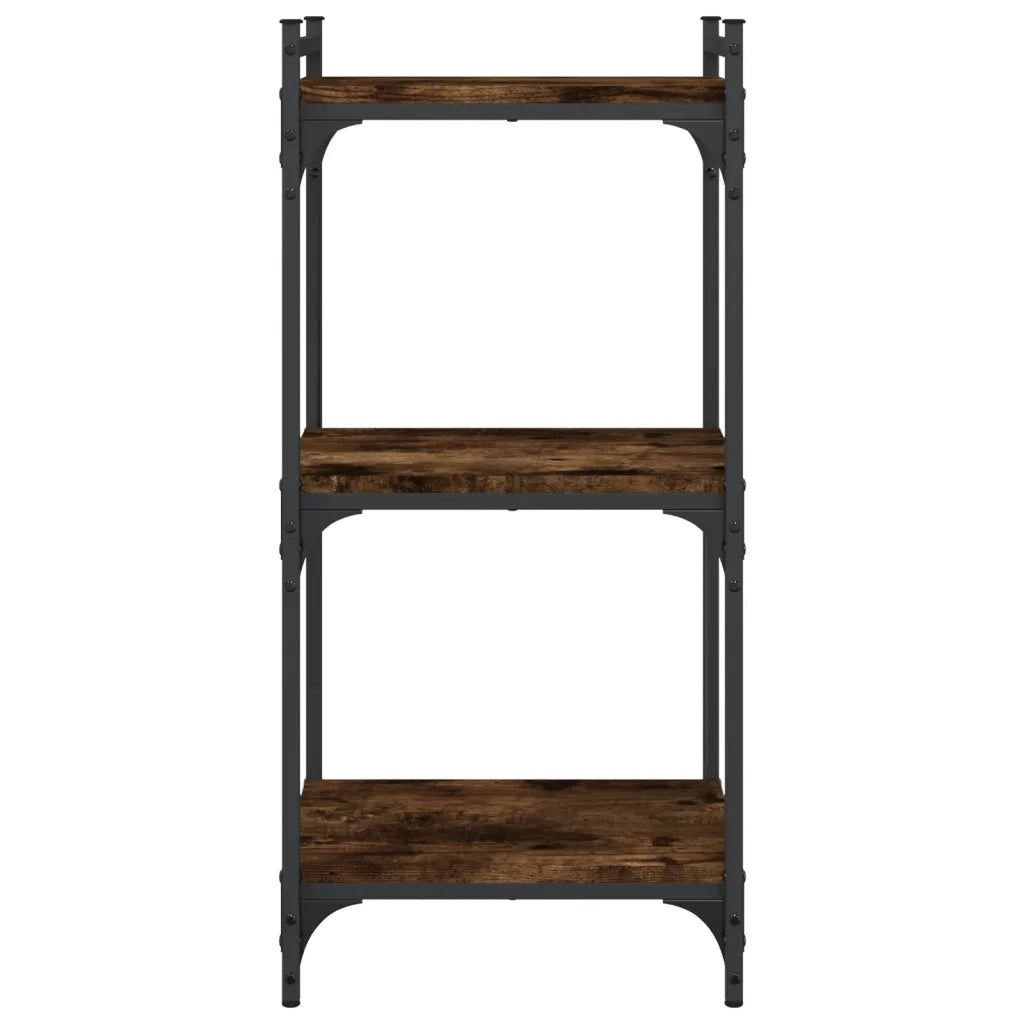 Libreria a 3 Ripiani Rovere Fumo 40x30x86 cm Legno Multistrato 837629