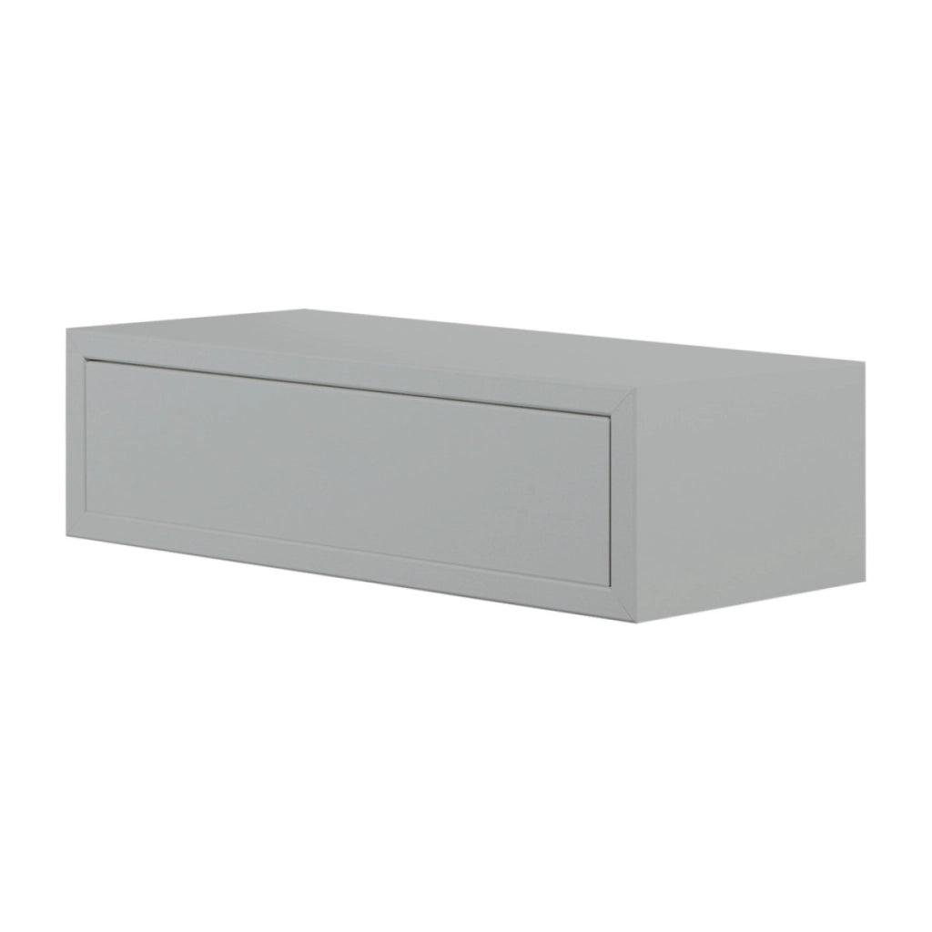  Mensola da Muro con Cassetto Modello LEGOLO, Comodino Sospeso, Mensola da Parete, 45x13.4 p20 cm. Finitura  GRIGIO - MADE IN ITALY