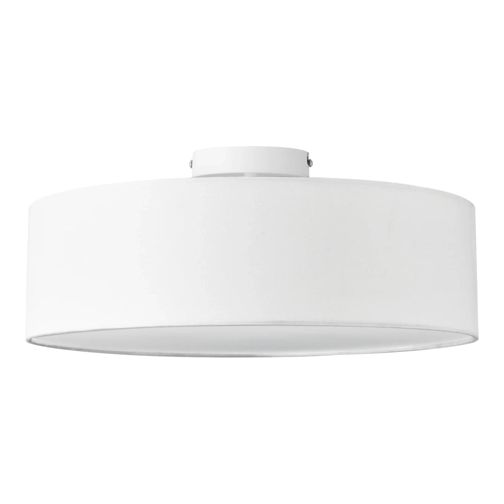 Lampada da soffitto con 3 prese paralume in tessuto diametro 45 cm bianco 03_0005932