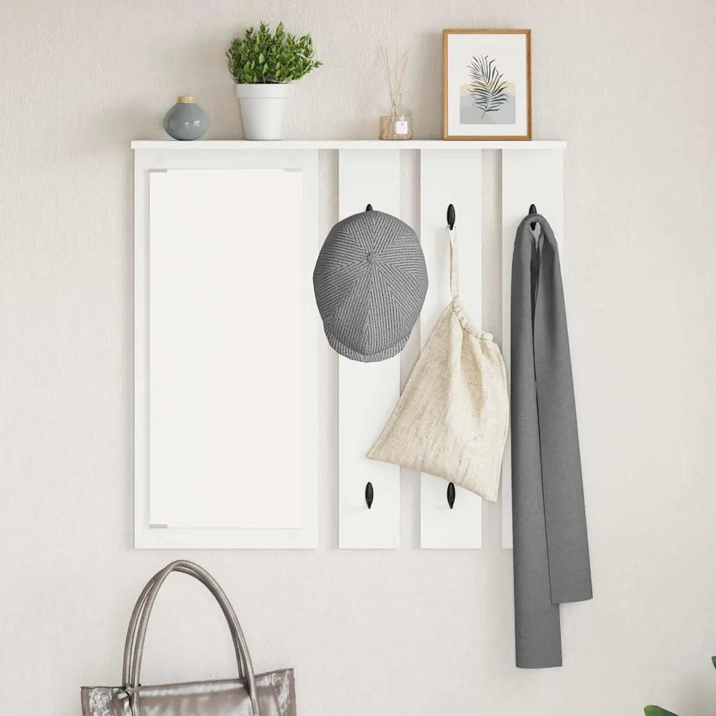 vidaXL Appendiabiti a muro Bianco 84 x 10 x 80 cm Legno multistrato