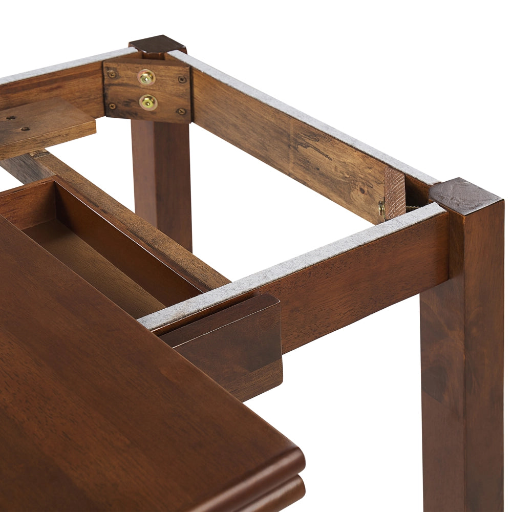 Tavolo da pranzo allungabile in marrone scuro resistente 90/120 x 60 cm