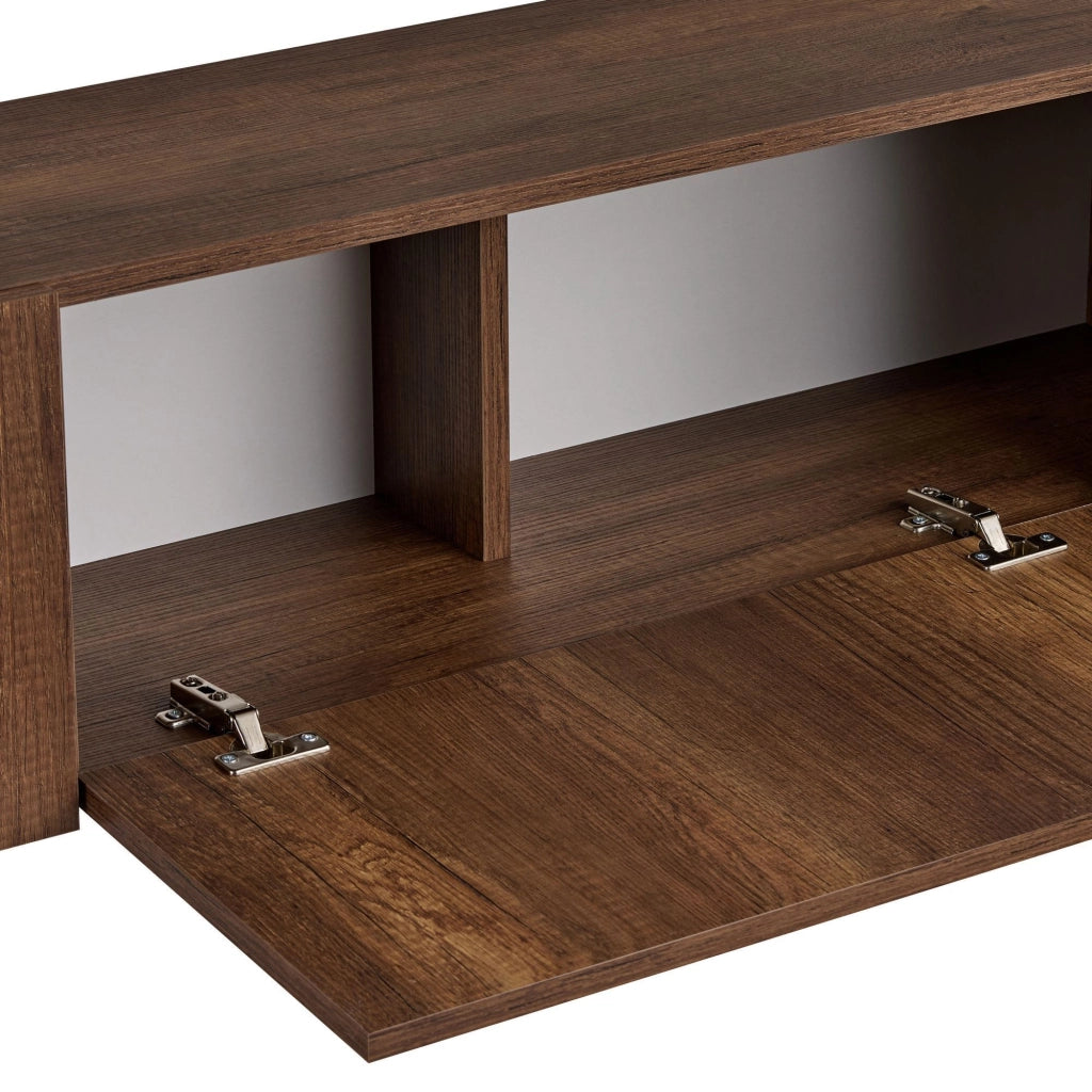 Porta TV in legno "Nexus" - 180 x 30 x 45 cm - Noce Barocco / Nero