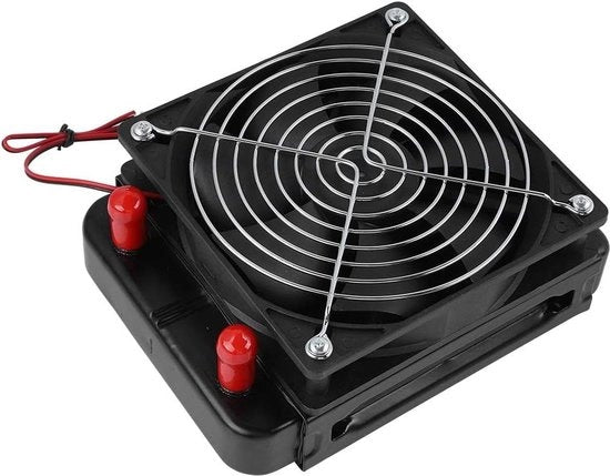 Raffreddatore per PC a liquido 120mm in alluminio nero - Raffreddatore di forma compatta con ventilatore - 10 tubi.
