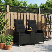 Panchina reclinabile con tavolo Nero 126 x 65 x 112 cm 42026812
