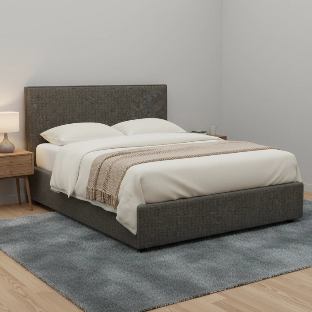 Redditch, Letto Piazza e Mezza Sfoderabile Made in Italy, Grigio Tortora