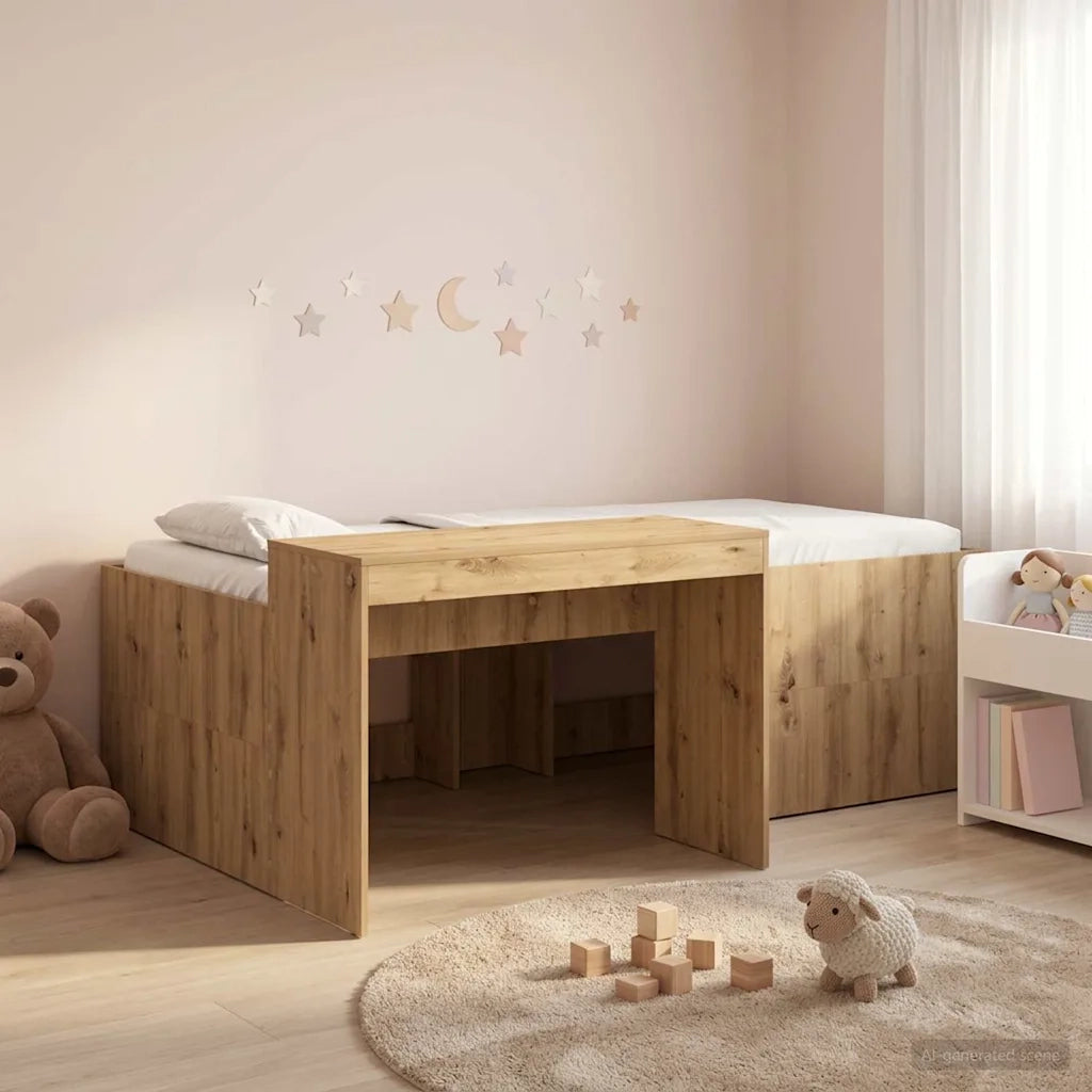 Letto alto per bambini con scrivania Rovere Artigianale 3422666